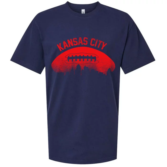 Retro Kansas City Football Skyline Sueded Cloud Jersey T-Shirt