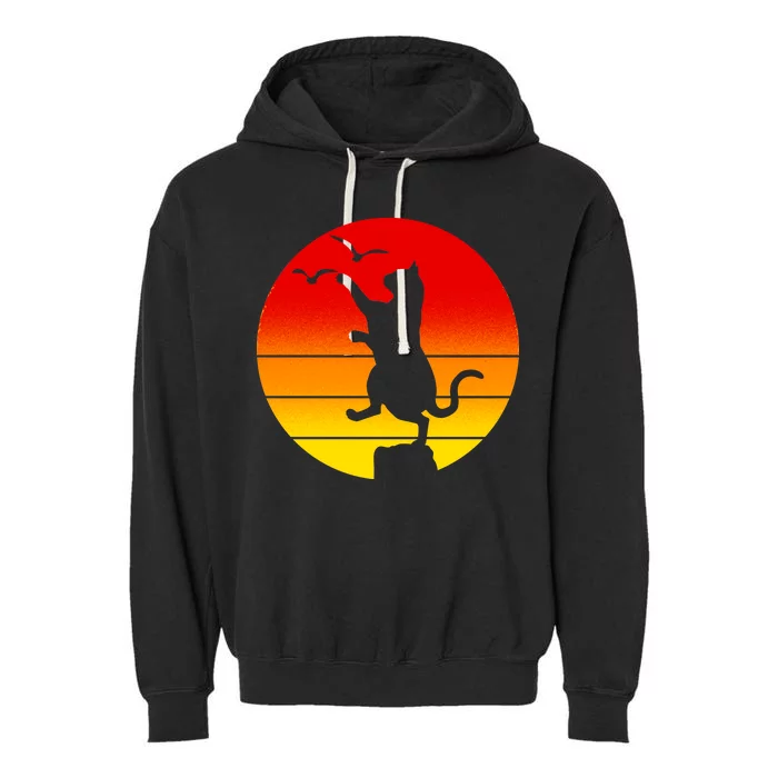 Retro Karate Cat 80's Movies Garment-Dyed Fleece Hoodie