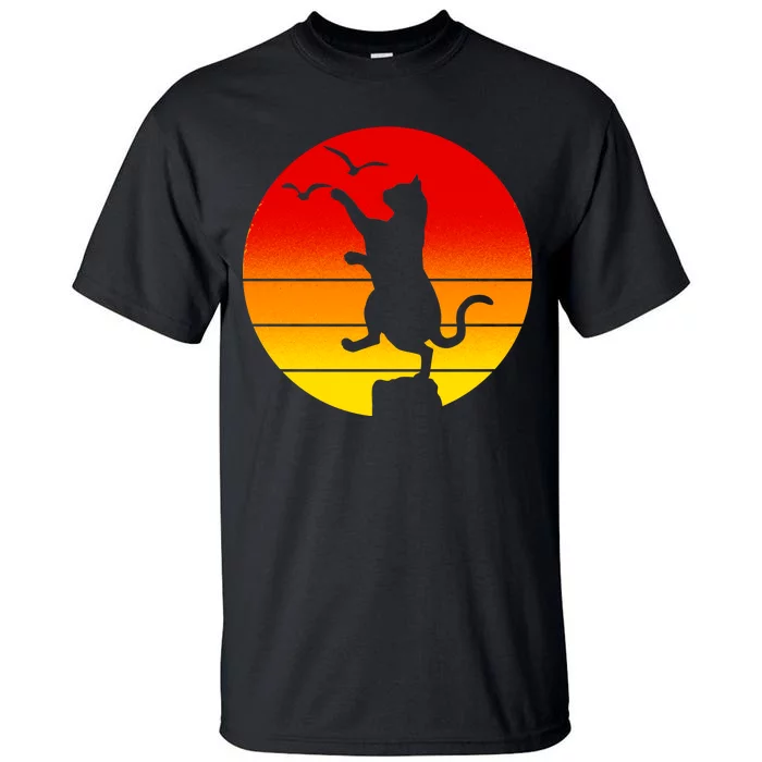 Retro Karate Cat 80's Movies Tall T-Shirt