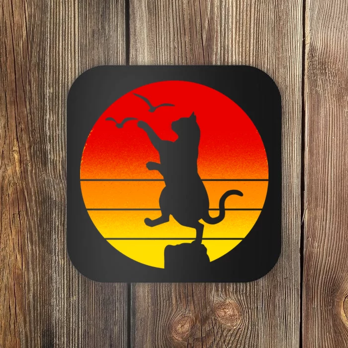 Retro Karate Cat 80's Movies Coaster