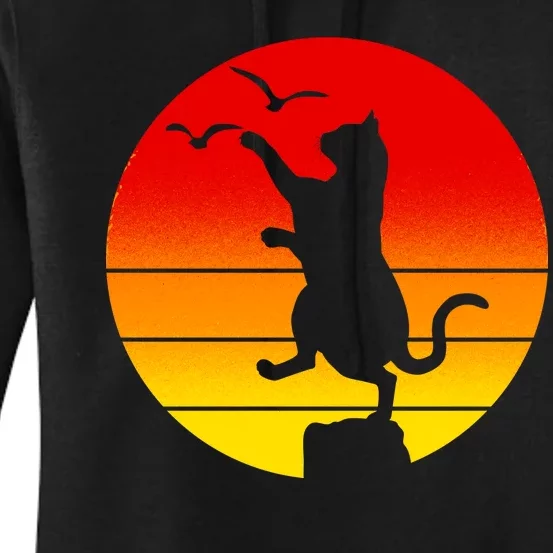 Retro Karate Cat 80's Movies Women's Pullover Hoodie