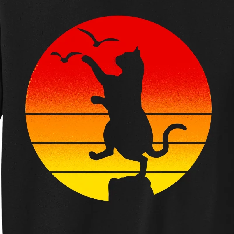 Retro Karate Cat 80's Movies Tall Sweatshirt