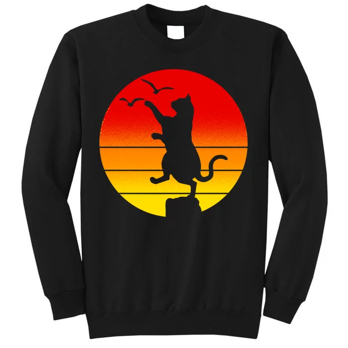 Retro Karate Cat 80's Movies Tall Sweatshirt