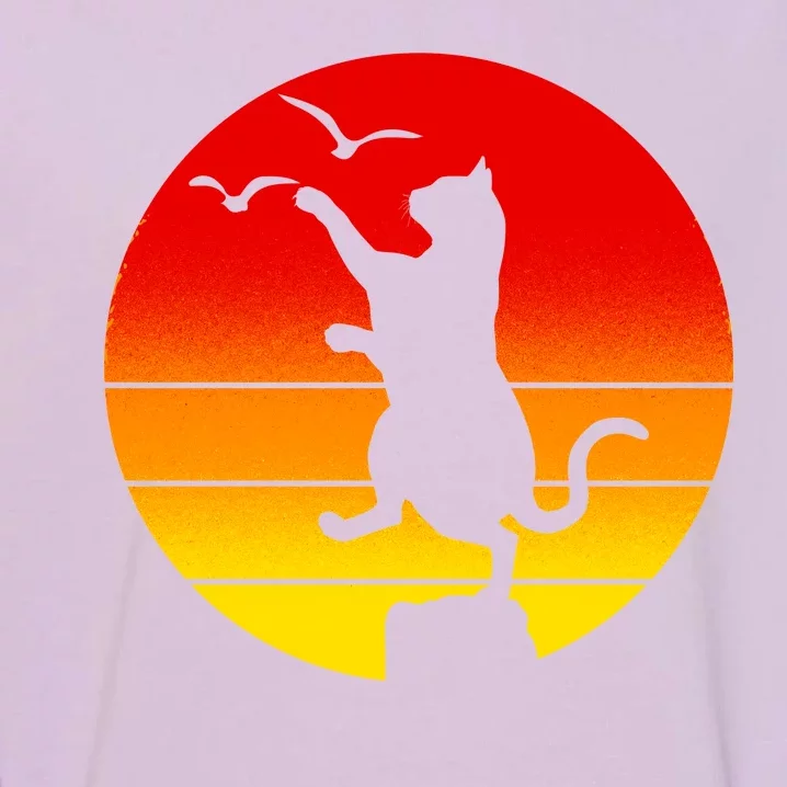 Retro Karate Cat 80's Movies Garment-Dyed Sweatshirt