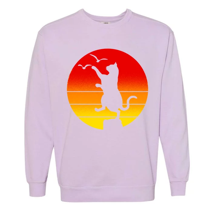 Retro Karate Cat 80's Movies Garment-Dyed Sweatshirt