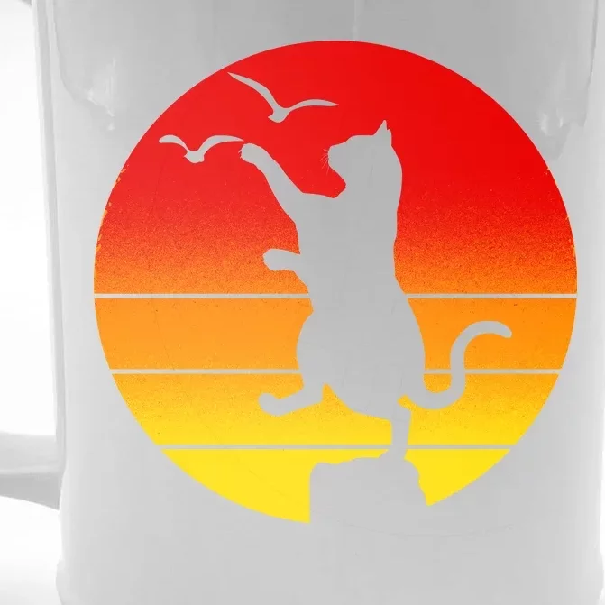 Retro Karate Cat 80's Movies Front & Back Beer Stein