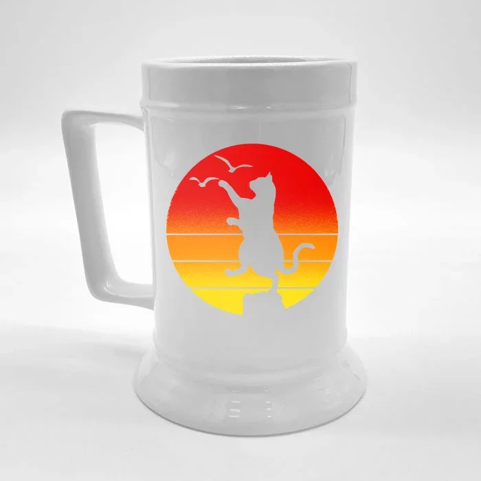 Retro Karate Cat 80's Movies Front & Back Beer Stein