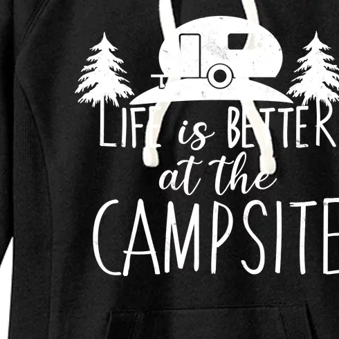 Retro Life is Better At The Campsite Women's Fleece Hoodie