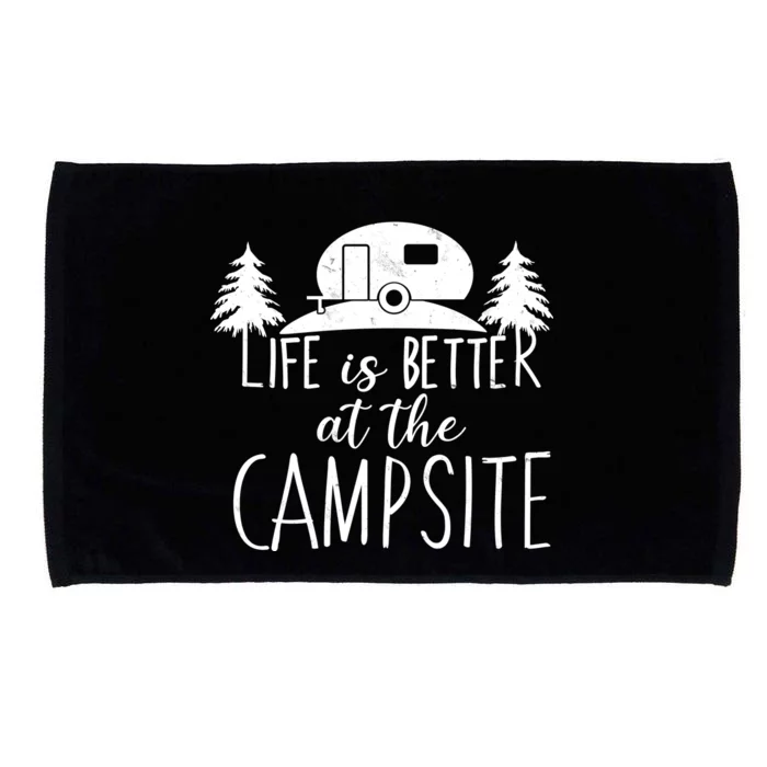 Retro Life is Better At The Campsite Microfiber Hand Towel