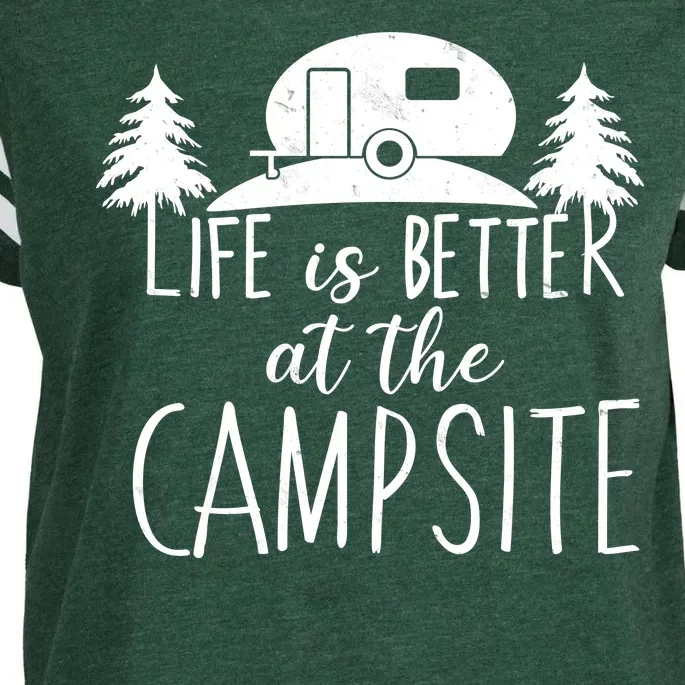 Retro Life is Better At The Campsite Enza Ladies Jersey Football T-Shirt