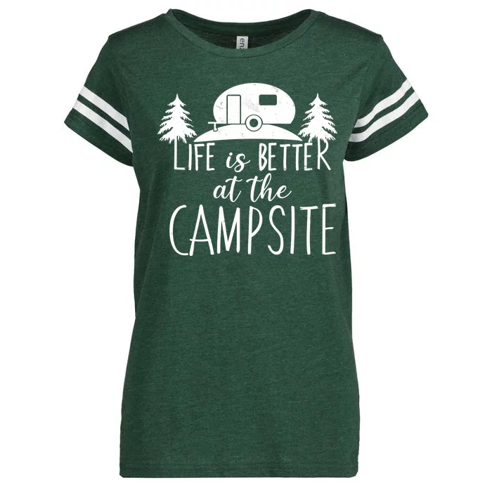 Retro Life is Better At The Campsite Enza Ladies Jersey Football T-Shirt