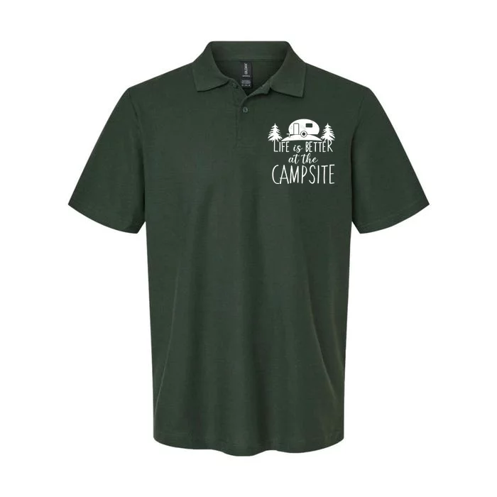 Retro Life is Better At The Campsite Softstyle Adult Sport Polo