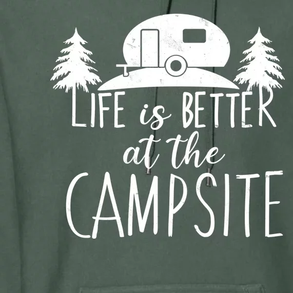 Retro Life is Better At The Campsite Premium Hoodie