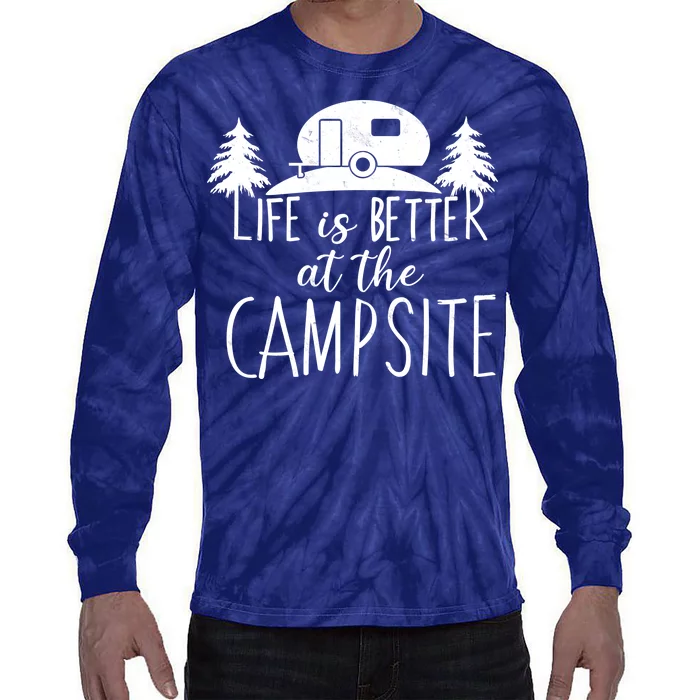 Retro Life is Better At The Campsite Tie-Dye Long Sleeve Shirt