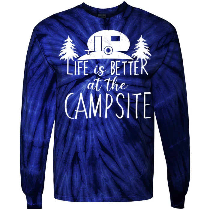 Retro Life is Better At The Campsite Tie-Dye Long Sleeve Shirt