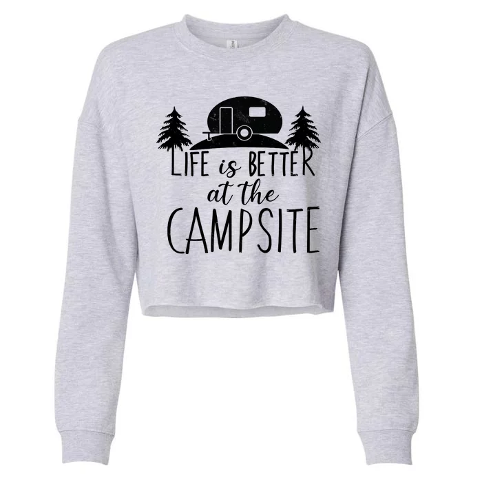 Retro Life is Better At The Campsite Cropped Pullover Crew