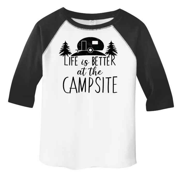 Retro Life is Better At The Campsite Toddler Fine Jersey T-Shirt