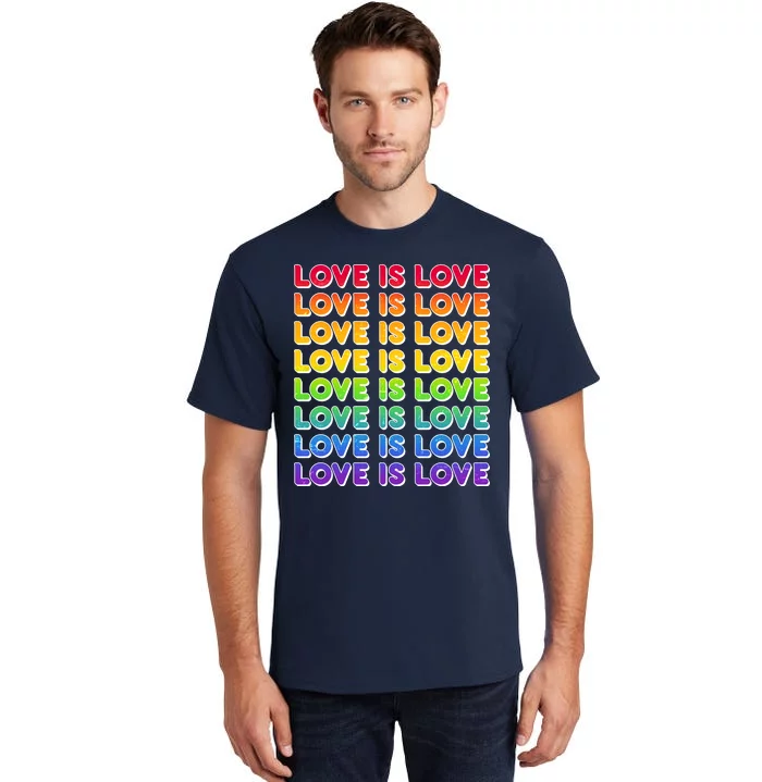 Retro Love is Love LGBT Rainbow Tall T-Shirt