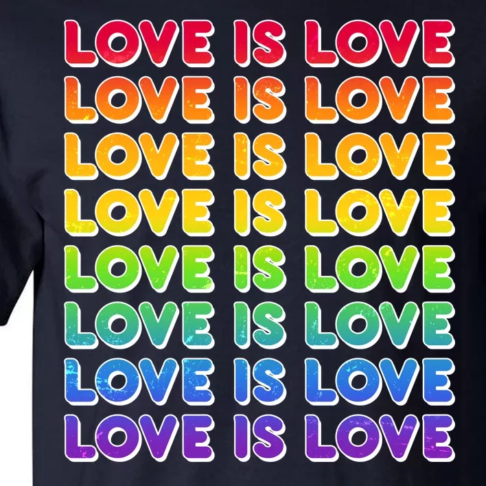 Retro Love is Love LGBT Rainbow Tall T-Shirt