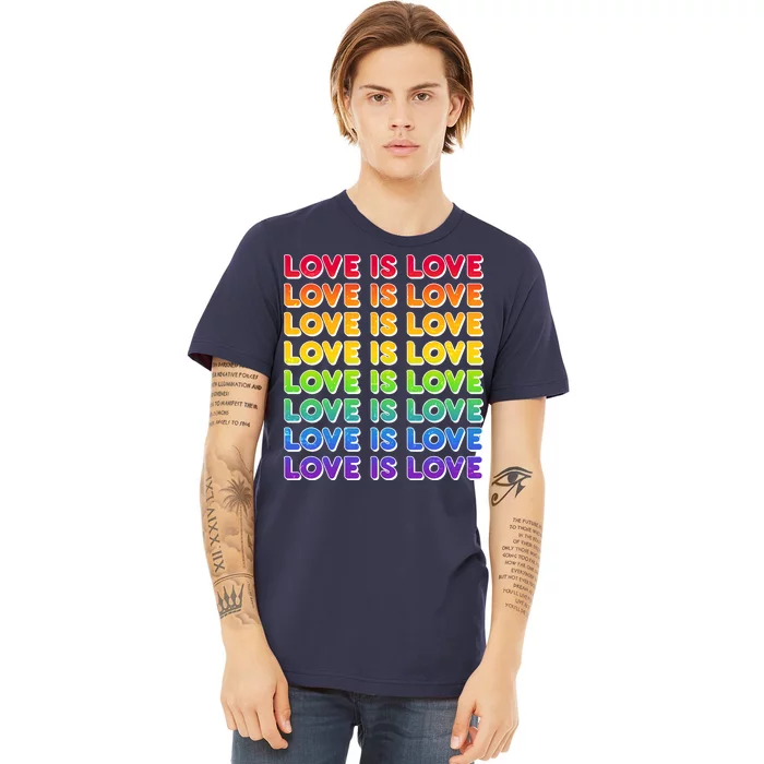 Retro Love is Love LGBT Rainbow Premium T-Shirt