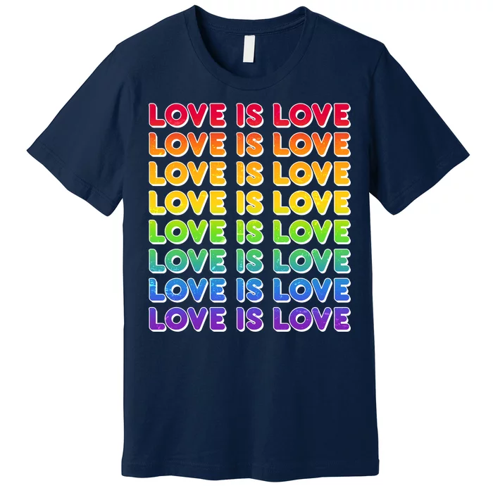 Retro Love is Love LGBT Rainbow Premium T-Shirt