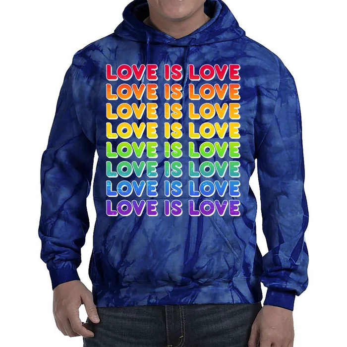 Retro Love is Love LGBT Rainbow Tie Dye Hoodie