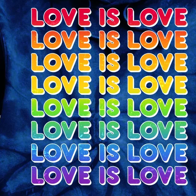 Retro Love is Love LGBT Rainbow Tie Dye Hoodie