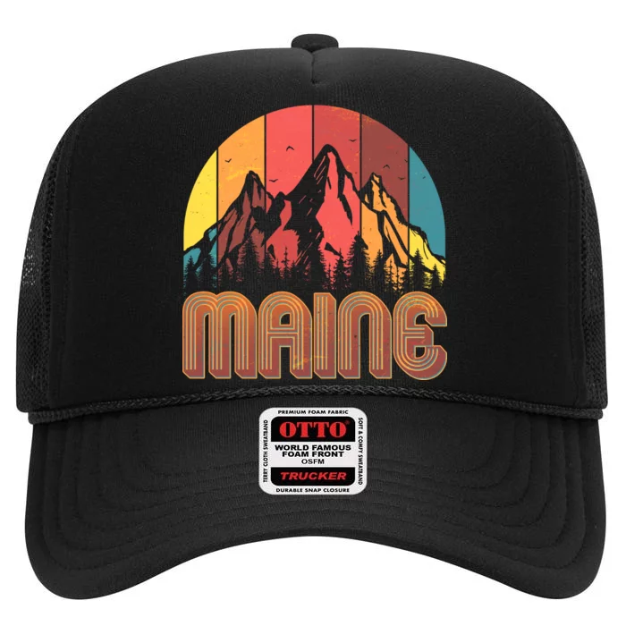 Retro Maine High Crown Mesh Trucker Hat