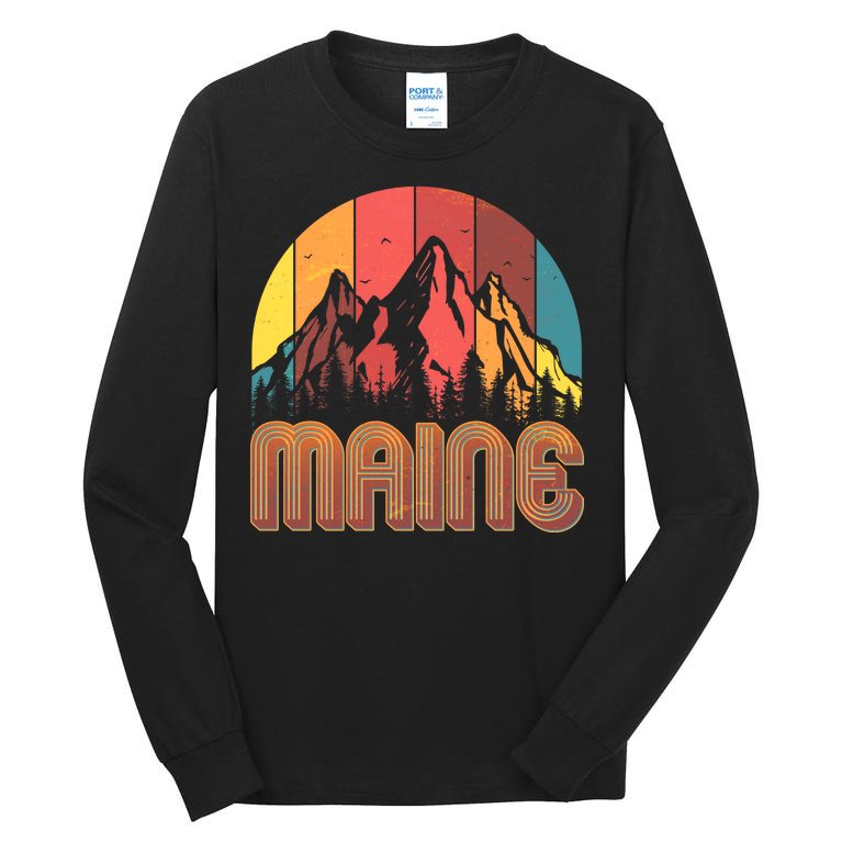 Retro Maine Tall Long Sleeve T-Shirt