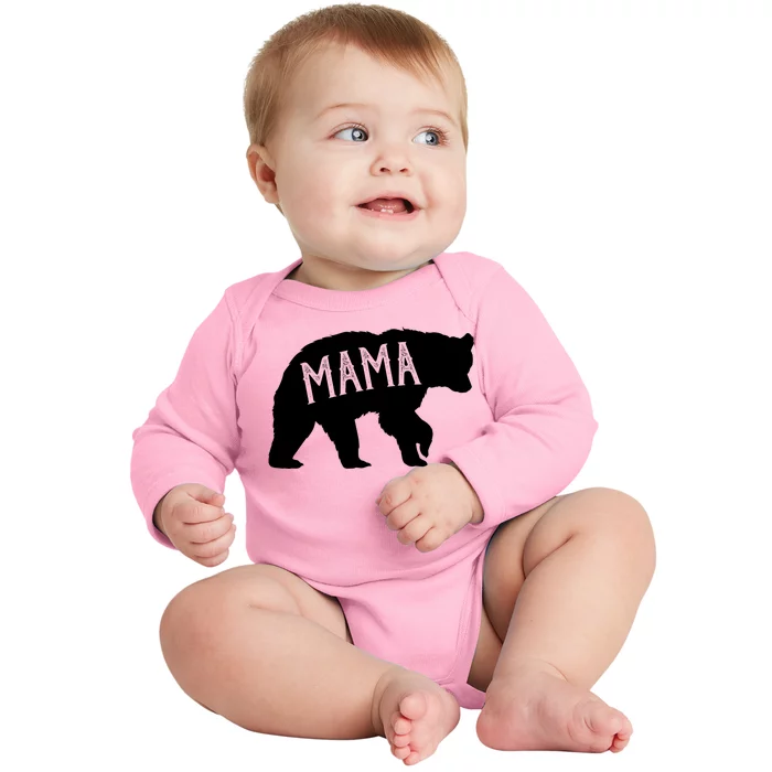 Retro Mama Bear Baby Long Sleeve Bodysuit