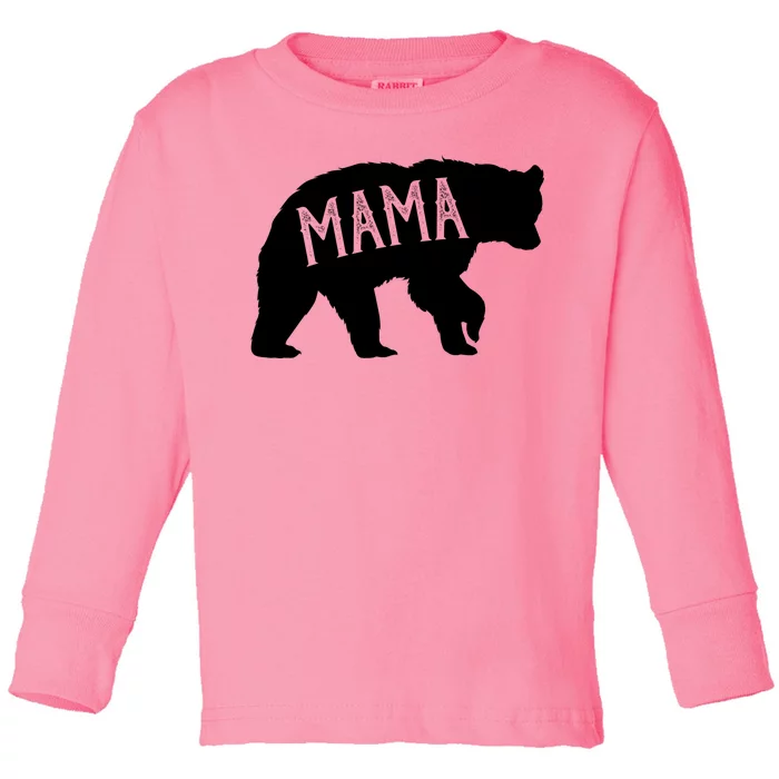 Retro Mama Bear Toddler Long Sleeve Shirt