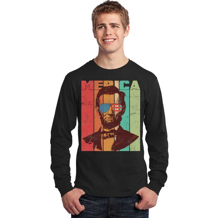 Retro Merica Lincoln Tall Long Sleeve T-Shirt