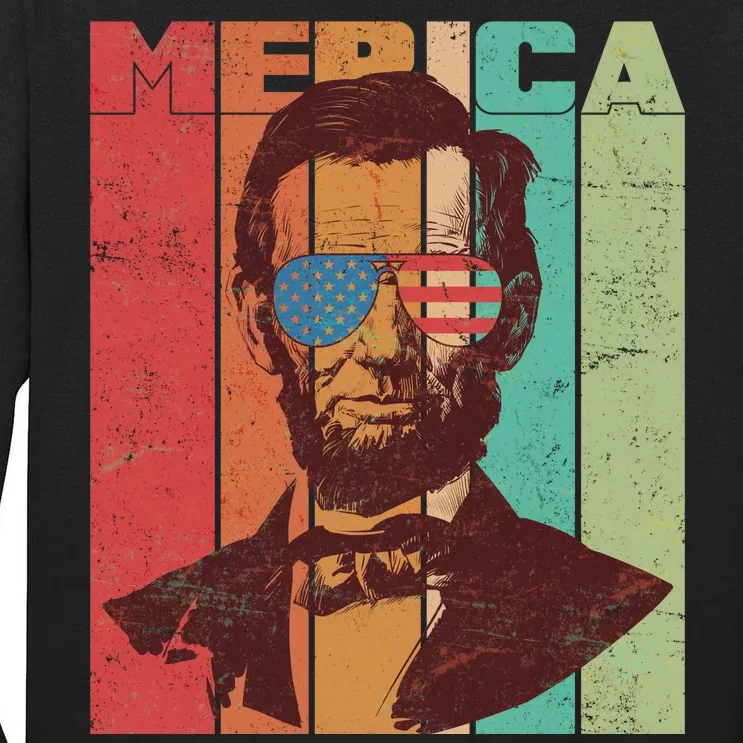 Retro Merica Lincoln Tall Long Sleeve T-Shirt