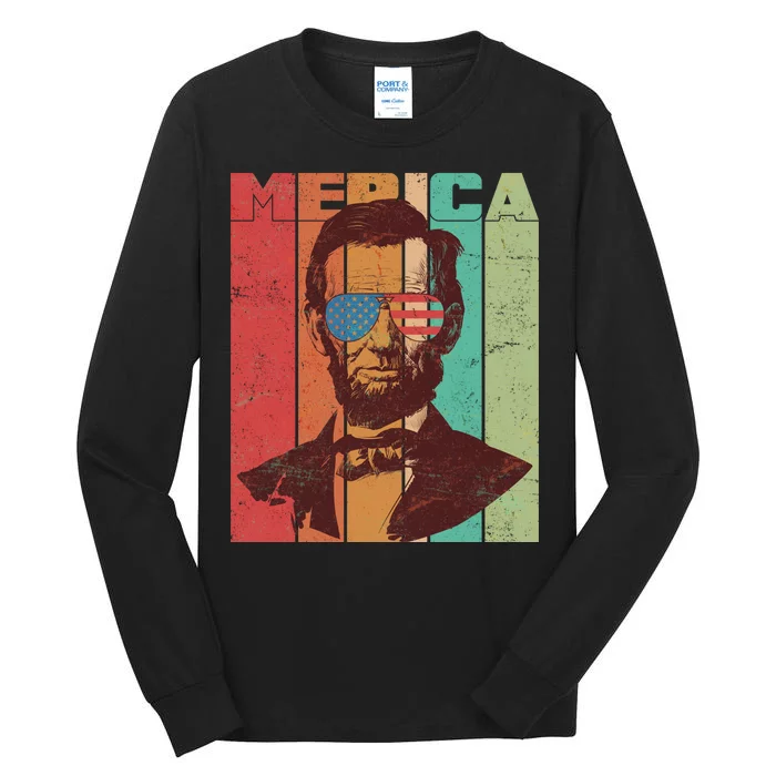 Retro Merica Lincoln Tall Long Sleeve T-Shirt