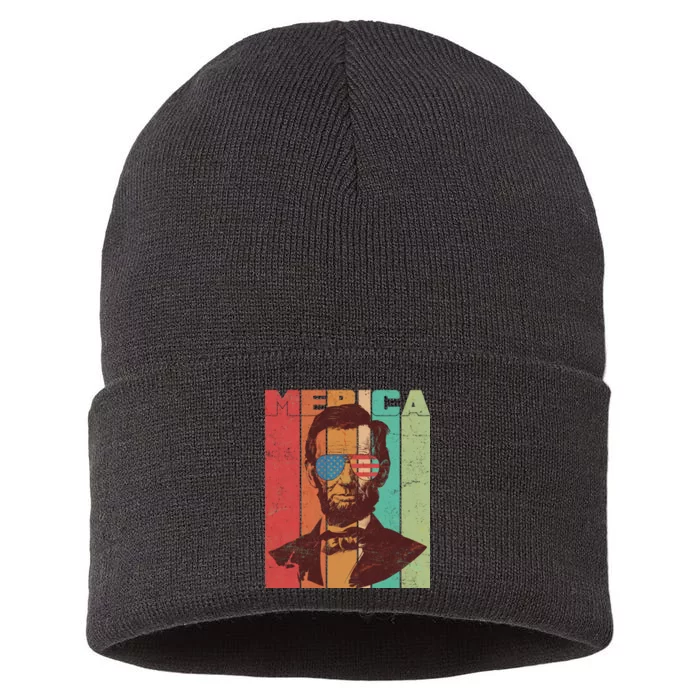 Retro Merica Lincoln Sustainable Knit Beanie