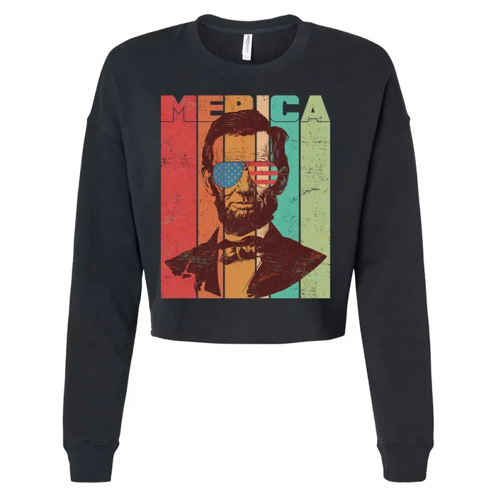 Retro Merica Lincoln Cropped Pullover Crew