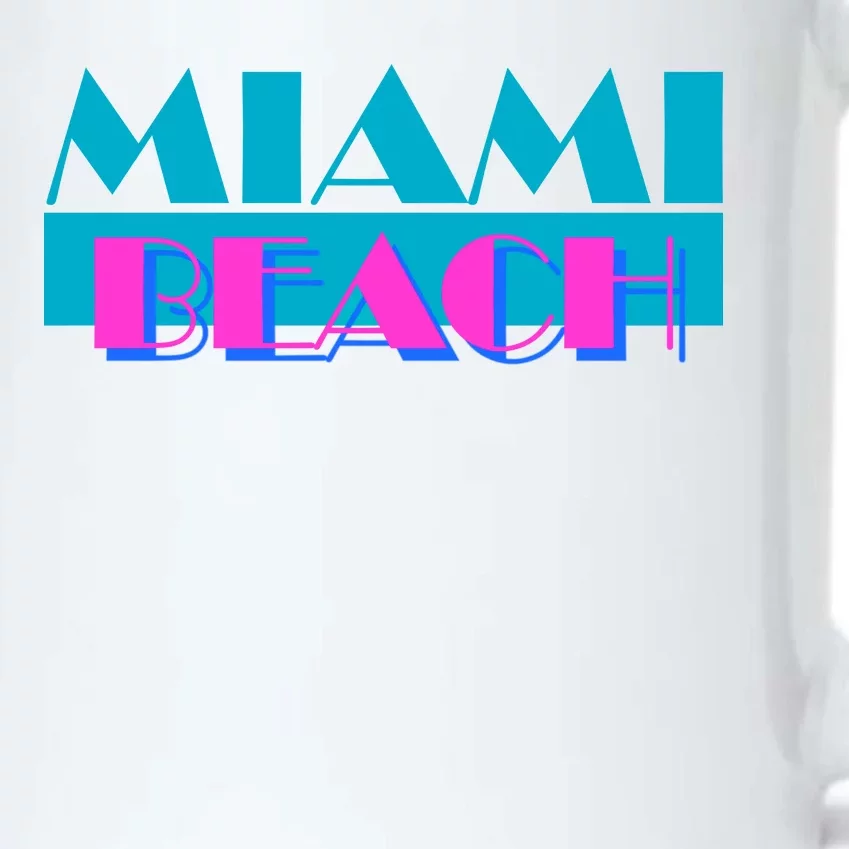 Retro Miami Beach Logo Black Color Changing Mug