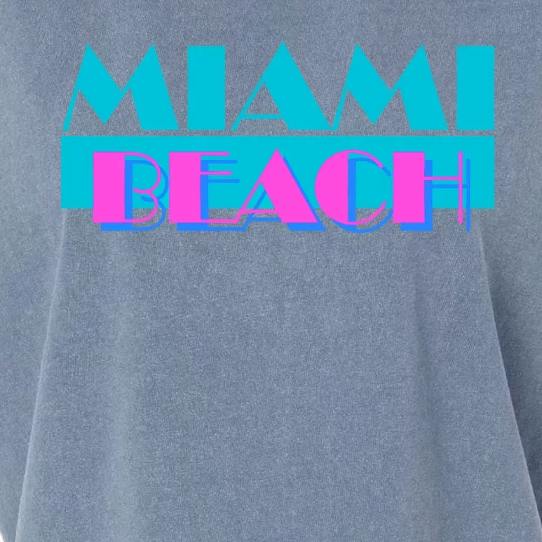 Retro Miami Beach Logo Garment-Dyed Women's Muscle Tee