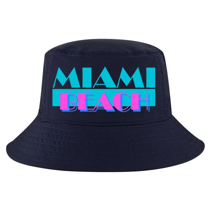 Retro Miami Beach Logo Cool Comfort Performance Bucket Hat