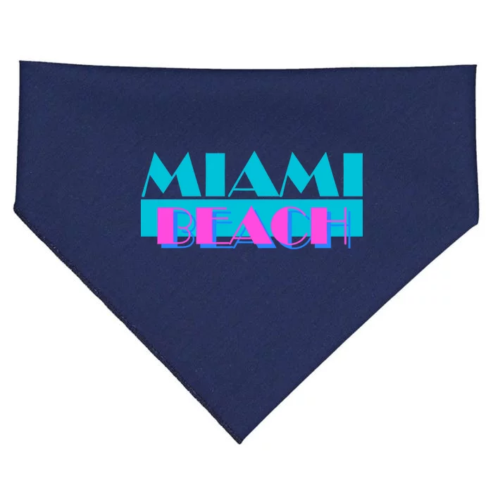 Retro Miami Beach Logo USA-Made Doggie Bandana