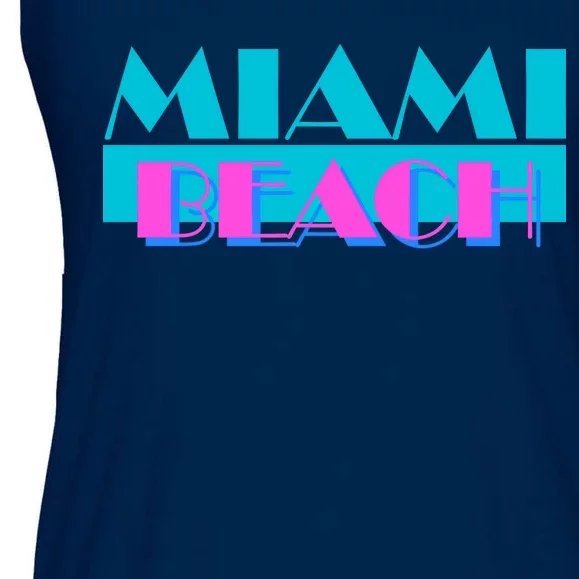 Retro Miami Beach Logo Ladies Essential Flowy Tank