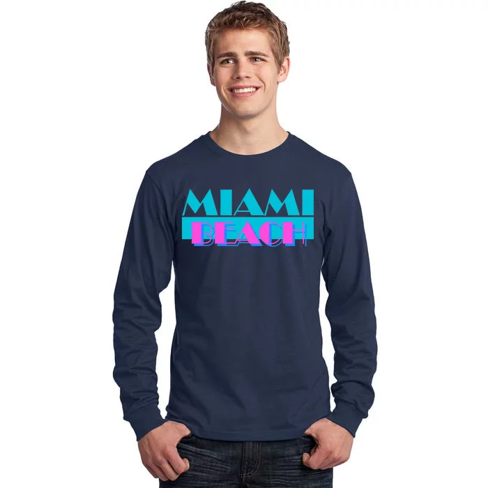 Retro Miami Beach Logo Tall Long Sleeve T-Shirt