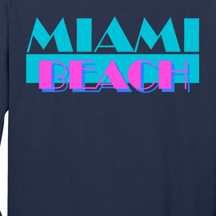 Retro Miami Beach Logo Tall Long Sleeve T-Shirt