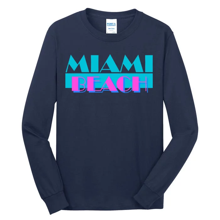 Retro Miami Beach Logo Tall Long Sleeve T-Shirt