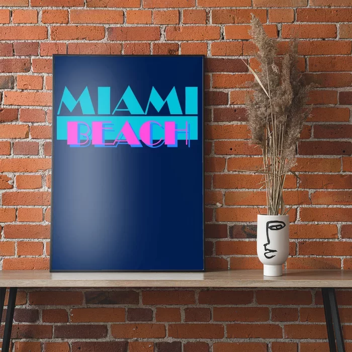 Retro Miami Beach Logo Poster