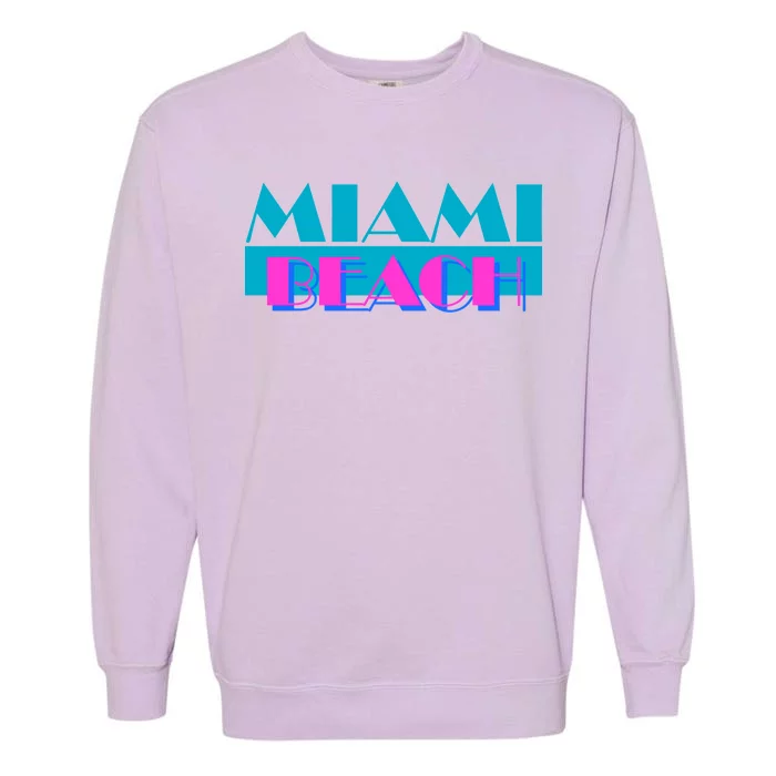 Retro Miami Beach Logo Garment-Dyed Sweatshirt