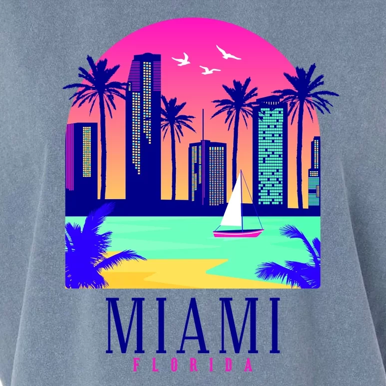 Retro Miami Florida Garment-Dyed Women's Muscle Tee