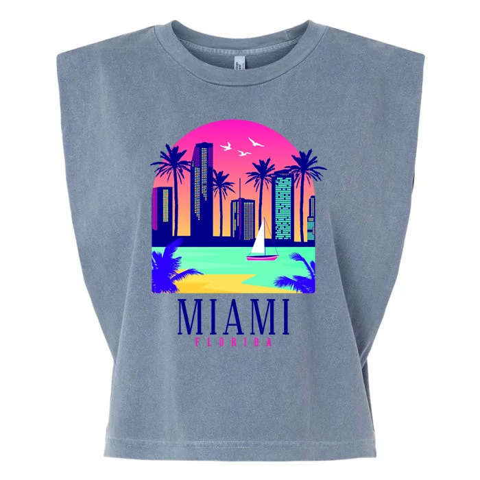 Retro Miami Florida Garment-Dyed Women's Muscle Tee