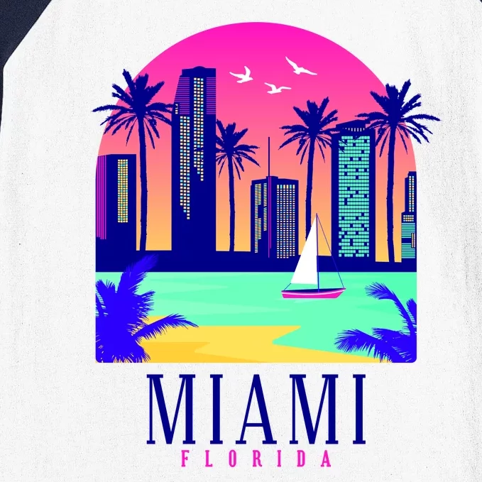 Retro Miami Florida Baseball Sleeve Shirt