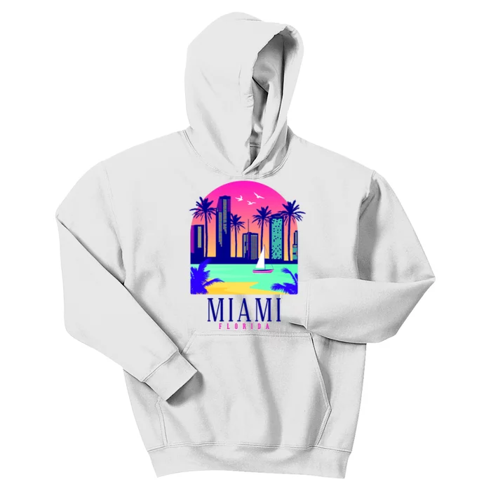 Retro Miami Florida Kids Hoodie